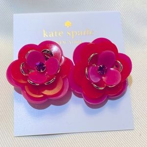 Kate Spade Rosy Posies Earrings in Red/Hot Pink